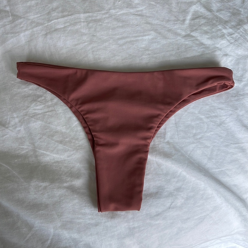 Mikoh red cheeky bikini bottoms